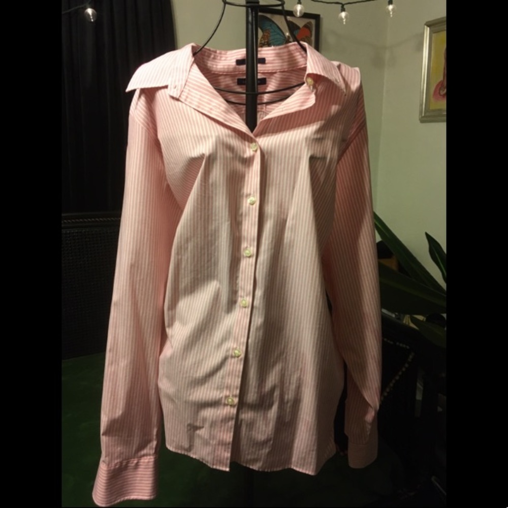 lands’ end no iron striped shirt